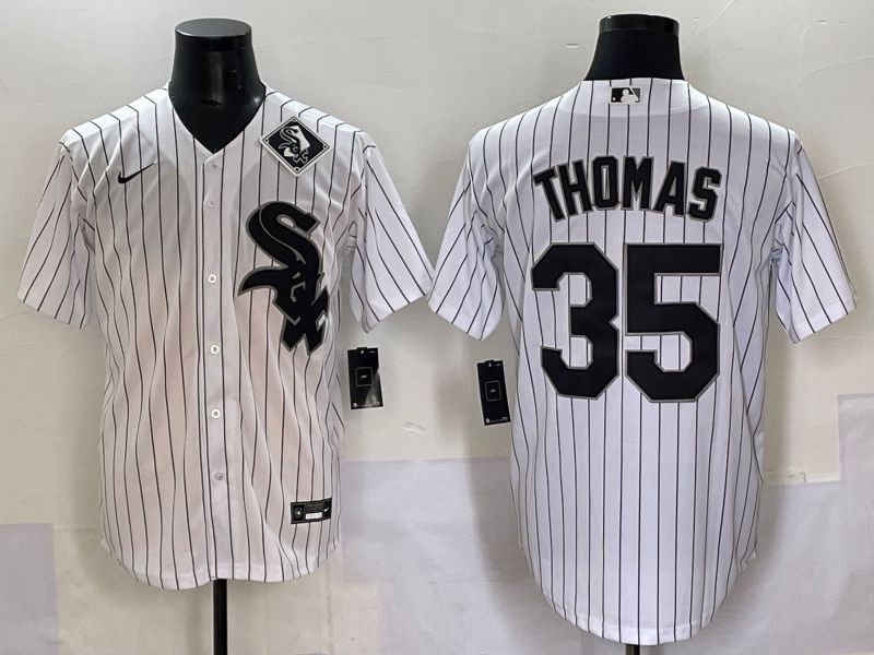 Men 2025 Chicago White Sox #35 Thomas White Stripe Game Nike MLB Jersey style 6->chicago white sox->MLB Jersey